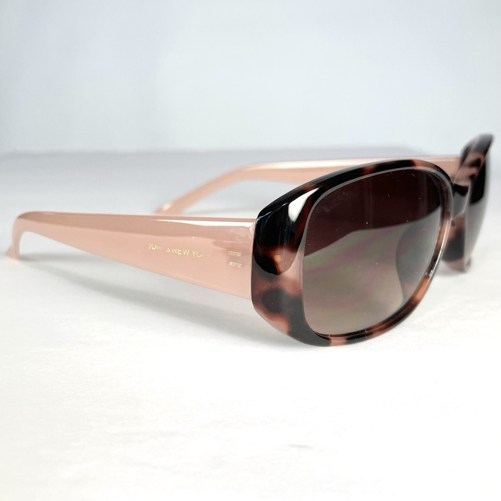 Jones New York Womens Sunglasses Pink Tortoise Butterfly Oversized Brown Lens